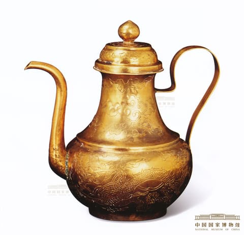 龙凤纹金执壶