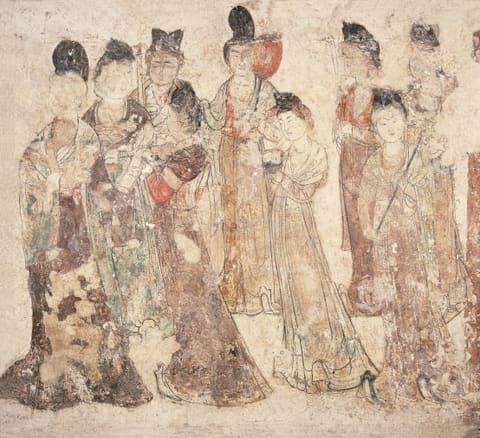唐宫女图壁画