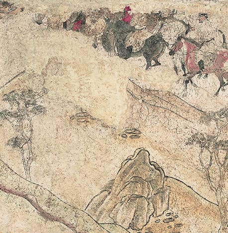 唐马球图壁画