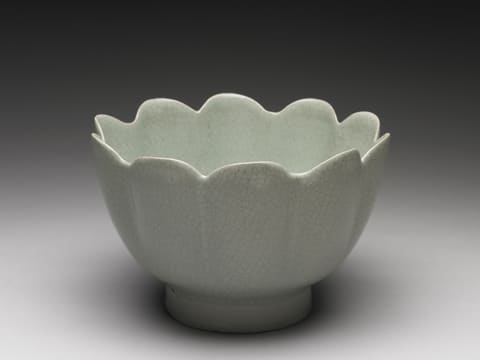 汝窑青瓷莲花式温碗