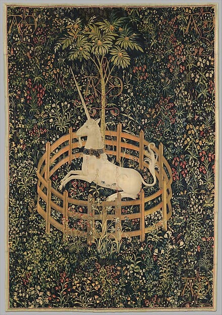 独角兽在花园中休憩（独角兽挂毯之一）